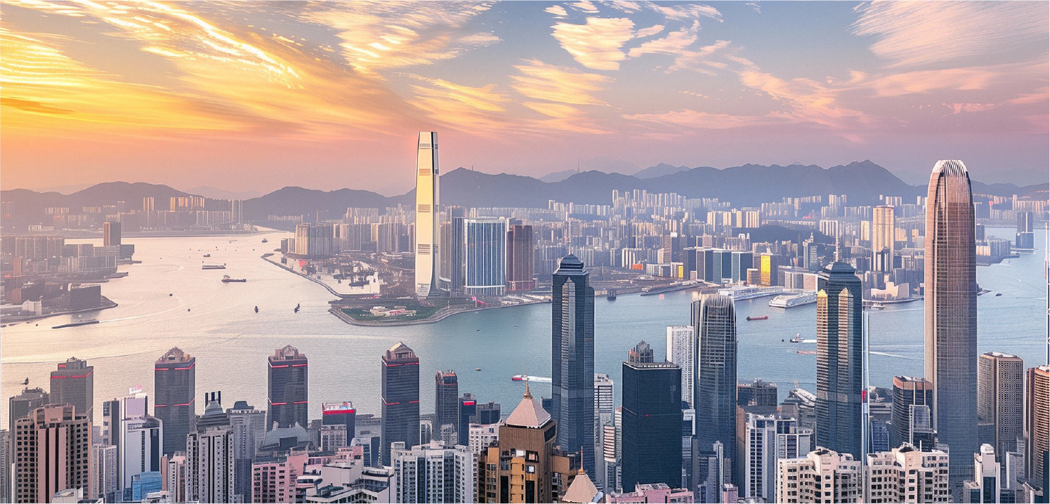 中国香港维港天际线