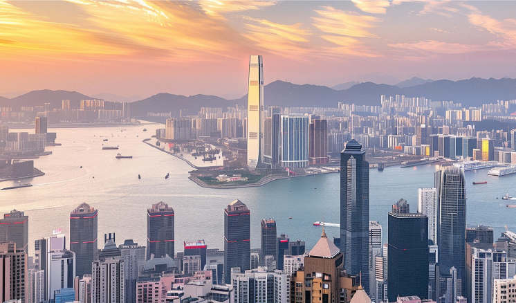 中国香港维港天际线